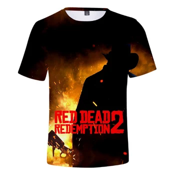 Vroče Prodaje Igro Red Dead Redemption 2 Grafični 3D T-shirt Moški Ženske Modni Priložnostne O-Neck Majica s kratkimi rokavi Ulične Osebnost Majica s kratkimi rokavi