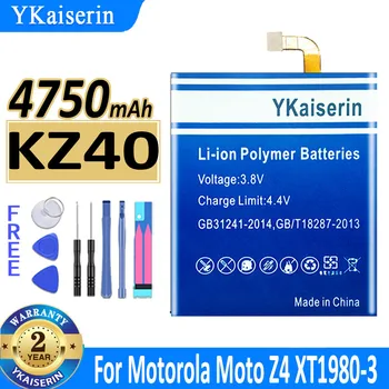 YKaiserin Za Motorola KZ40 KZ 40 Nadomestna Baterija Za Motorola Moto Z4 XT1980-3 Mobilnega Telefona, Baterije, 4750mAh Bateria