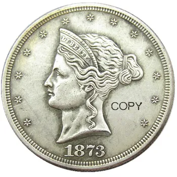 ZDA 1873 Beaded Coronet Trgovine Dolar Vzorci Silver Plated Kopija Kovanca