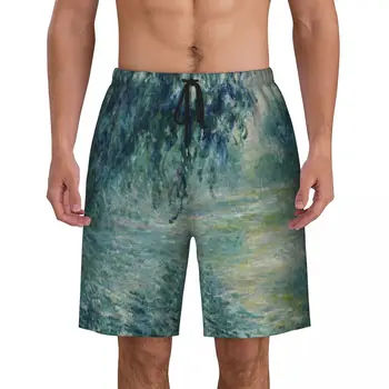 Zjutraj Na Seni V Bližini Giverny Plavati Debla Quick Dry Odbor Hlače Claude Monet Impresionizem Umetnosti Kopalne Obleke Boardshorts