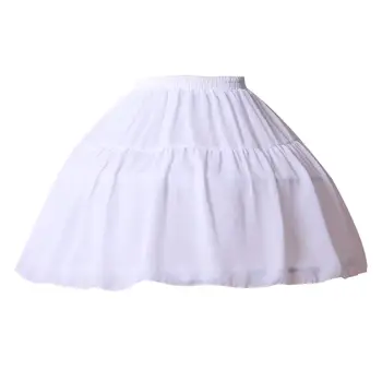 Ženske, Dekleta Crinoline Petticoat 2 Obroče Krilo Šifon Obleke Žogo Kratek Pol Slip Underskirt za Lolita Cosplay